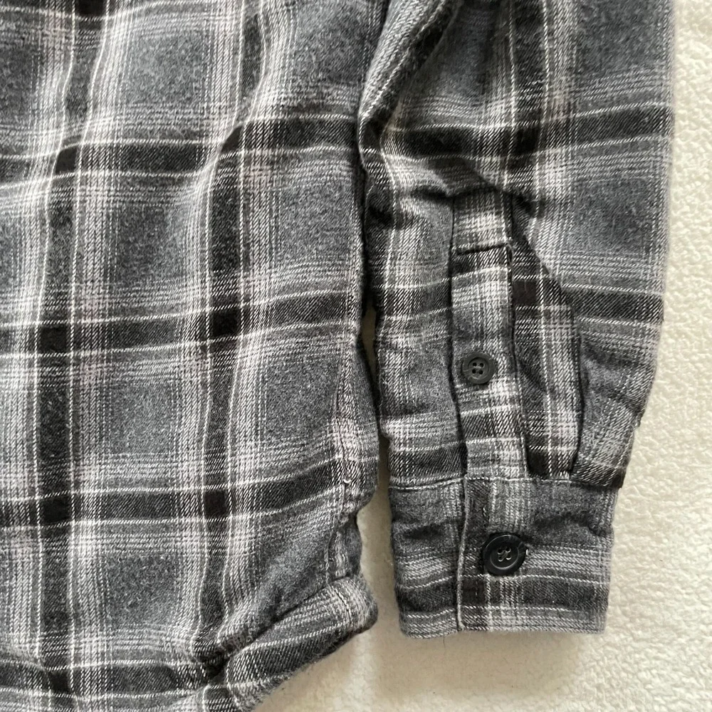 Roebuck & Co‎ Mens Shirt Jacket S Grey Plaid Sherpa Lined Flannel 4894263091662